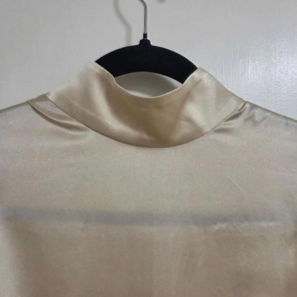 Reformation Cielo Silk Satin Open Back Tie Top Ivory XS NWT Romantic Blouse